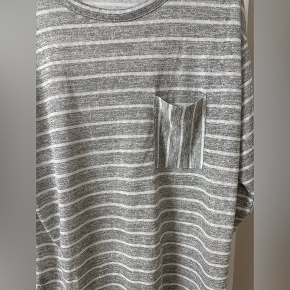 *CASLON Shirt Top Gray Striped Round Neck 3/4 Sleeves Rayon Blend Women XL NEW - Picture 7 of 8